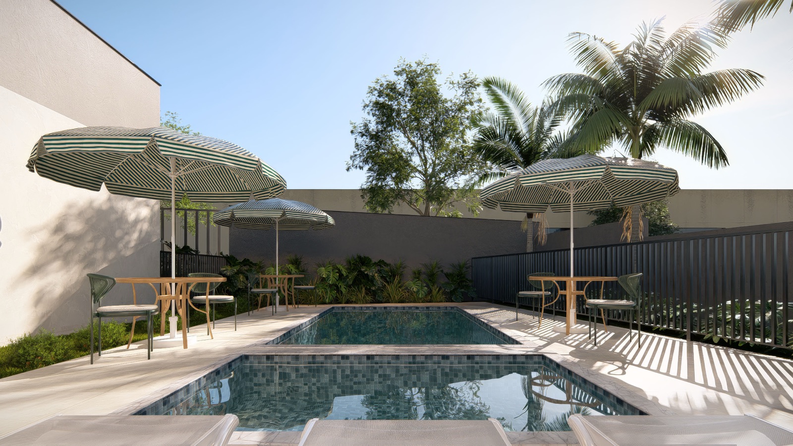 Piscina do condomínio, outro ângulo